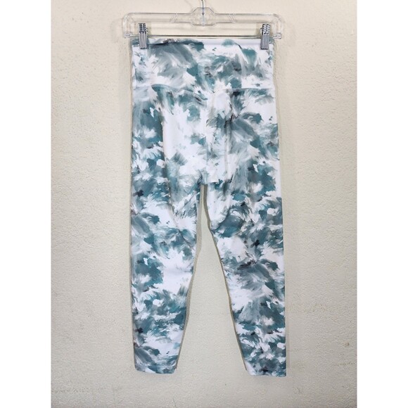 Core 10 Leggings Womens Small Green Tie Dye Abstract High Waist Crop Yoga Gym - Picture 2 of 6